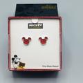 Disney Jewelry | Disney Mickey The True Original Stud Earrings | Color: Red | Size: Os