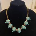 J. Crew Jewelry | Jcrew Turquoise Statement Necklace | Color: Blue/Gold | Size: Os