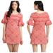 Free People Dresses | Free People Coral Ruffle Sleeve Floral Shift Dress | Color: Red/White | Size: 0