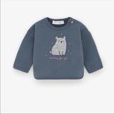 Zara Shirts & Tops | New Zara Baby Boys Bear Patch Sweatshirt | Color: Blue | Size: 3-6mb