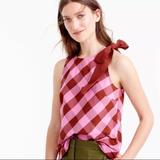 J. Crew Tops | J. Crew Pink Maroon Shirt Tank Top W/ Bow - Size 4 | Color: Pink/Red | Size: 4