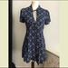 Free People Dresses | Free People Blue Mini Skater Tie Neck Dress 2 | Color: Blue | Size: 2