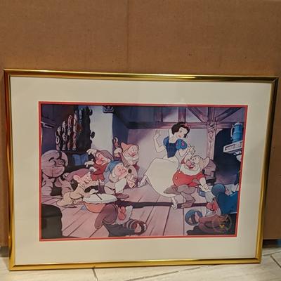 Disney Wall Decor | Framed Exclusive Snow White Lithograph Art Print | Color: Gold/White | Size: 12" X ~16.5"