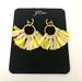 J. Crew Jewelry | J. Crew Fabric Fan Earrings | Color: Gold/Yellow | Size: Os