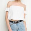 Brandy Melville Tops | Brandy Melville White Beccah Off The Shoulder Top | Color: White | Size: S