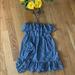 J. Crew Dresses | Jcrew Gingham Ruffle Dress In Cotton | Color: Blue/White | Size: L