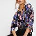 Free People Tops | Free People Floral Keepin’ On Top Dolman Sleeve | Color: Black/Purple | Size: S