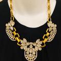 J. Crew Jewelry | J. Crew Gold And Crystal Statement Necklace | Color: Gold/Silver | Size: Os