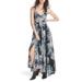 Free People Dresses | Free People Blue Combo Vine Slip Maxi Dress Xs | Color: Black/Blue | Size: Xs