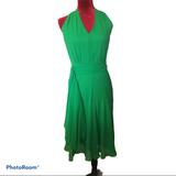 Nine West Dresses | Green Silk Nine West Halter Dress | Color: Green | Size: 4