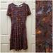 Lularoe Dresses | Lularoe Amelia Dress, Bird Print | Color: Blue/Brown | Size: S