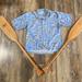 Columbia Shirts | Columbia Short Sleeve Button Down Salmon Theme | Color: Blue/Tan | Size: L