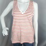Madewell Tops | Madewell Kilt Red White V Neck Striped Tank Top, S | Color: Red/Tan/White | Size: S