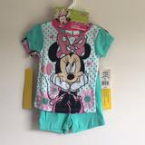 Disney Pajamas | Disney Minnie Sleepwear Set | Color: Green/Pink | Size: Various