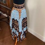 Free People Skirts | Free People Turquoise, Brown, Black Skirt. Size Xs | Color: Black/Blue | Size: Xs