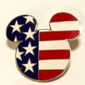 Disney Jewelry | Disney Usa American Flag Mickey Mouse Ears Pin | Color: Blue/Red | Size: Os