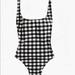 J. Crew Swim | J. Crew Gingham One Piece Swimsuit | Color: Black/White | Size: 2