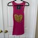 Pink Victoria's Secret Tops | Heart Embellished Vs Pink Tank Top | Color: Pink/Tan | Size: M