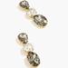 J. Crew Jewelry | Jcrew Pear-Shaped Triple Stone Earrings Nwt | Color: Black/White | Size: 2.25” Long