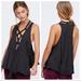 Free People Tops | Free People Black Lace Up Here With Me Cami Top S | Color: Black | Size: S