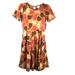 Lularoe Dresses | Lularoe Amelia Knit Dress Xs Orange Paisley *B | Color: Orange/Red | Size: Xs