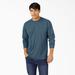 Dickies Men's Heavyweight Heathered Long Sleeve Pocket T-Shirt - Baltic Blue Heather Size 2Xl (WL450H)