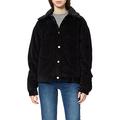 Urban Classics Women's Ladies Oversized Corduroy Sherpa Jacket Denim, Black (Black/Black 00825), Small