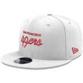 Men's New Era White San Francisco 49ers Script Original Fit 9FIFTY Snapback Hat