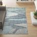 Blue/Gray 42 x 0.5 in Area Rug - Sand & Stable™ Marino Abstract Hand-Tufted Blue/Gray/Ivory Area Rug Viscose/Wool | 42 W x 0.5 D in | Wayfair