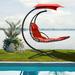 Arlmont & Co. Gellert Hanging Chaise Lounger w/ Stand Polyester in Red | 79 H x 42 W in | Wayfair 8B86A5FAFDE0415E946367662C6F249E