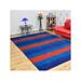 Blue 118 x 79 x 0.75 in Area Rug - Foundry Select Striped Hand Knotted Area Rug Silk/Wool | 118 H x 79 W x 0.75 D in | Wayfair