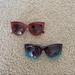 Urban Outfitters Accessories | Brand New Uo Oversized Crystal Cat Eye Bundle (2) | Color: Blue/Red | Size: Os