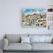 Charlton Home® 'The Market Place' by Trevor Mitchell - Wrapped Canvas Print Canvas in Blue | 18 H x 24 W x 2 D in | Wayfair