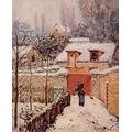 p4906 A0 Canvas Sisley Alfred Snow in Louvecienne - Art - Print Reproduction Wall Decoration Gift