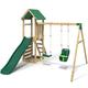 Rebo® Children's Adventure Playset Wooden Climbing Frame, Swing Set and Slide - Rainier | OutdoorToys | Sturdy Wooden Construction, Pressure Treated Timber