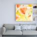 Ebern Designs 'Windblown Poppies #3' by Sheila Golden - Wrapped Canvas Drawing Print Canvas in Gray/Orange/Yellow | 18 H x 18 W x 2 D in | Wayfair