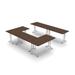 Inbox Zero 10 Person Conference Meeting Tables Complete Tables Set Wood/Metal in Brown | 30 H x 120 W x 120 D in | Wayfair