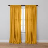 Wide Width Poly Cotton Canvas Rod-Pocket Panel by BrylaneHome in Ochre (Size 48" W 84" L) Window Curtain Drape