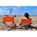 Nice C Low Profile Folding Beach Chair Metal in Orange/Black | 23 H x 23 W x 23 D in | Wayfair 13109