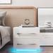 Wade Logan® Wideman Manufactured Wood Nightstand w/ Multicolors RGB LED Lights Wood in White | 19.7 H x 21.7 W x 14.6 D in | Wayfair
