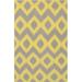 Gray/Yellow 60 x 0.01 in Indoor Area Rug - Dakota Fields Geometric Handwoven Wool Yellow/Gray Area Rug Wool | 60 W x 0.01 D in | Wayfair