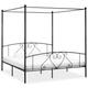 vidaXL Canopy Bed Frame Black Metal 6FT Super King