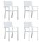 vidaXL Garden Chairs 4 pcs White HDPE Wood Look