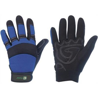 1 Paar Kunstlederhandschuhe Master schwarz / blau Gr. 10 - 0870-10H - Elysee