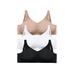 Plus Size Women's 3-Pack Front-Close Cotton Wireless Bra by Comfort Choice in Basic Assorted (Size 38 D)