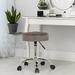 Hillsdale Furniture Nora Metal Adjustable Backless Vanity/Office Stool, Chrome with Chrome with Gray Velvet - 51098