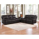 Wildon Home® Heaton Two Piece Indoor Faux Leather Five Person Seating Set in Brown | 41 H x 40 D in | Wayfair Living Room Sets