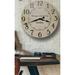 Gracie Oaks Oversized Creston Wall Clock Wood/Solid Wood in Brown/Gray/White | 24 H x 24 W x 2 D in | Wayfair 859A217565524D47A39E12DF9CF772D3