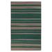 Brown/Green 96 x 30 x 0.16 in Indoor Area Rug - Breakwater Bay Collins Striped Handmade Flatweave Emerald Green/Silver Area Rug | Wayfair