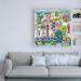 Winston Porter Global Travel XIII by Farida Zaman - Wrapped Canvas Painting Print Canvas in Blue/Green/Pink | 18 H x 18 W x 2 D in | Wayfair